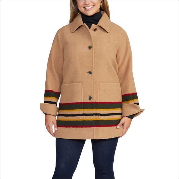 Pendleton Ladies’ Wool Blend Walker Jacket | Medium, Charcoal/Ca 並行輸入品 Pendleton Women\u0027s Wool Blend Walker Coat in Maroon Plaid Size